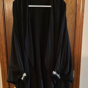Teddi Black Cape with Sequin Accents